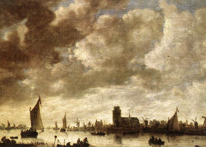 GOYEN, Jan van View of the Merwede before Dordrecht sdg Spain oil painting art